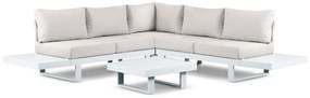 Hoek loungeset 5 personen Aluminium Wit Lifestyle Garden Furniture Lorenzo