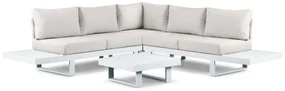 Hoek loungeset 5 personen Aluminium Wit Lifestyle Garden Furniture Lorenzo