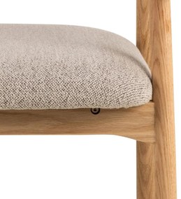Fauteuil Eiken Met Beige Boucle