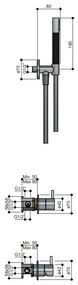 Hotbath Cobber IBS21CR inbouwdouche met 15cm plafondbuis en 30cm hoofddouche chroom