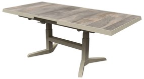 Venezia uitschuifbare lounge-diningtafel in hoogte verstelbaar 143-183x88xH51-H75 cm latte