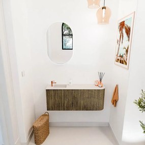 Mondiaz Joya DLux 100cm toiletmeubel ronding rechts dusk met wastafel faye links 1 kraangat meli