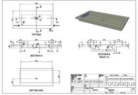 Forzalaqua Nova wastafel 100x50cm zonder kraangat graniet gezoet en gefrijnd