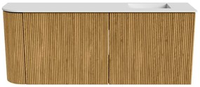 Mondiaz Joya 100cm toiletmeubel ronding links oak met wastafel faye rechts 1 kraangat talc