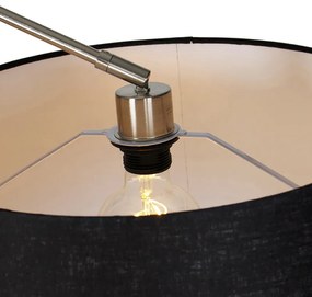 Stoffen Moderne vloerlamp staal met kap zwart linnen 45 cm - Editor Modern E27 Binnenverlichting Lamp