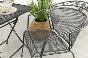 Elegance stapelbare balkonset 3-delig strekmetaal 60x60 cm. - Antraciet