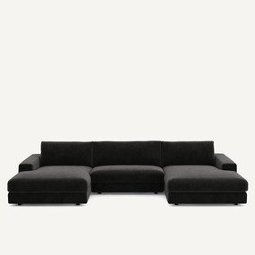 5-zits panoramabank fluweel chenille, Skander