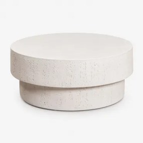 Ronde Betonnen Tuintafel Selara Ø90 Cm & Wit - Sklum