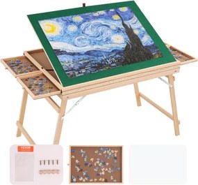 VEVOR Puzzeltafel Puzzelbord 1500 Stukjes, Puzzel-ezel In hoogte verstelbare puzzeltafel Kanteltafel, Puzzelbord met 4 uitschuifbare lades, Puzzelbordplezier voor volwassenen en kinderen