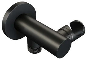 Brauer Black Carving complete inbouw regendouche set 10 met 30cm douchekop, gebogen muurarm en 3 standen handdouche mat zwart