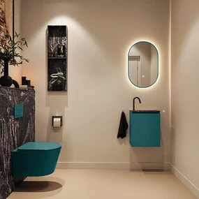 Mondiaz Ture DLux toiletmeubel 40cm smag met wastafel lava rechts met kraangat
