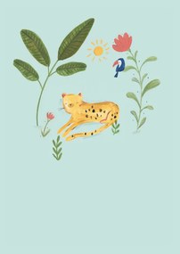 Fotobehang Jungle leopard, (96 x 128 cm)