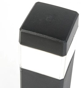 Moderne buitenpaal zwart 80 cm incl. LED IP55 - Elisa Modern Buitenverlichting vierkant
