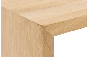Goossens Bijzettafel Quinze, hout eiken onbewerkt, modern design, 110 x 50 x 50 cm