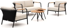Stoel-bank loungeset Apple Bee | 4 personen | Loungeset Zwart | Aluminium | Kees Smit Tuinmeubelen