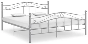 vidaXL Bedframe metaal grijs 160x200 cm