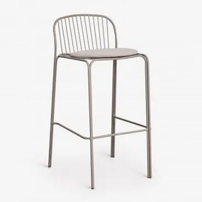 Anerina Hoge Tuinstoel Van Staal Moka Bruin & ↑75 Cm & Hazelnootbeige - Sklum