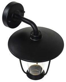Moderne buiten wandlamp zwart met helder glas - Khana