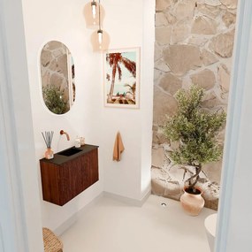 Mondiaz Joya 60cm toiletmeubel ruby met wastafel faye midden zonder kraangat urban