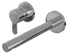 Brauer Chrome Edition ColdStart wastafelkraan inbouw rechte uitloop en rozetten model D2 chroom