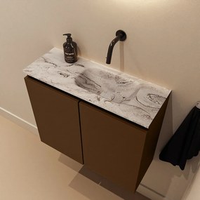 Mondiaz Ture DLux toiletmeubel 60cm rust met wastafel glace rechts zonder kraangat