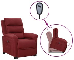vidaXL Sta-op-stoel verstelbaar stof wijnrood