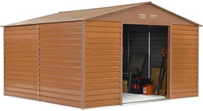 Lahti metalen gereedschapshuis 3,4 x 3,2 m Winkel Boss houtachtig