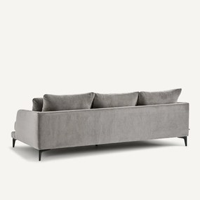 3- of 4-zitsbank in stone-kleurig fluweel, MODERNISTE, ontwerp van Emmanuel Gallina