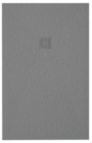 ZEZA Grade Douchebak - 100x90cm - antislip - antibacterieel - mineraalmarmer - rechthoek - mat cemento (grijs) 400000000000019486