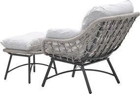 Garden Impressions Selene loungestoelen taupe - Mati bijzettafel Ø50x48 cm