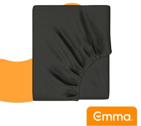 Emma Fitted Sheet Cotton 90x200 Donkergrijs