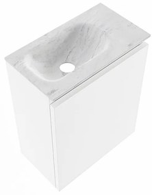 Mondiaz Ture DLux toiletmeubel 40cm talc met wastafel opalo links zonder kraangat