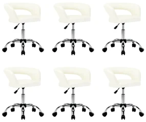 vidaXL Eetkamerstoelen 6 st kunstleer wit
