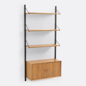 Etagère 1 gesloten kast, eiken fineer, Hiba