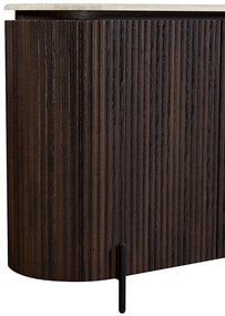 Walnoot Dressoir Met Travertin Blad - 180x40x85cm.