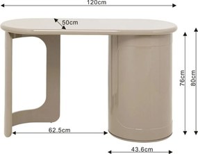 Beige Retro Bureau - 120 X 50cm.