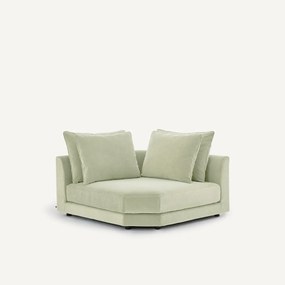 Modulaire hoekbank in stonewashed fluweel, TIBERIO
