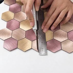 Zelfklevend Mozaïek Hexagon Violetta - 29.5 cm x 29.5 cm x 0.4 cm | 0.5 kg | Paneli zelfklevende steenstrips
