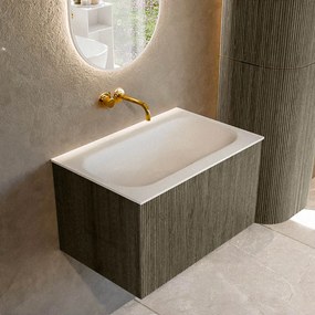 Mondiaz Kurve 70cm badmeubel shadow met 1 lade en wastafel big small midden zonder kraangat