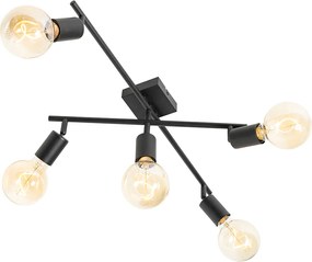 Moderne spot zwart 5-lichts - Facil