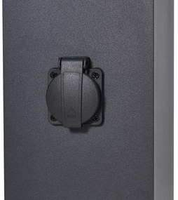 Moderne staande buitenlamp zwart 80cm met stopcontact IP44 - Charlois