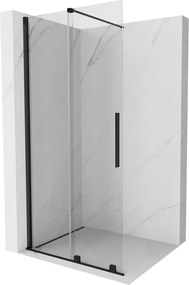 Mexen Velar schuifbare douchewand Walk-in 110 x 200 cm, transparant 8 mm, zwart - 871-110-000-03-70