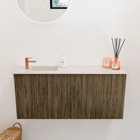Mondiaz Joya DLux 90cm toiletmeubel dusk met wastafel faye links 1 kraangat meli