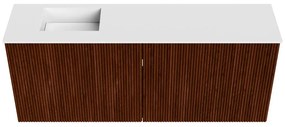 Mondiaz Joya 100cm toiletmeubel ruby met wastafel faye links zonder kraangat talc