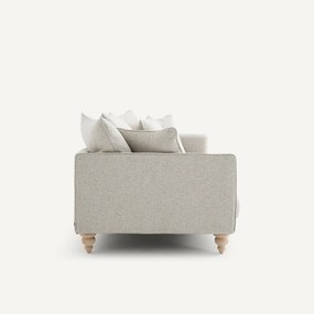 Compacte 3-zitsbank van viscose met structuur en linnen, LAZARE