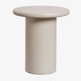 Ronde Bijzettafel In Mdf (ø45 Cm) Rodeo Tapioca Beige - Sklum