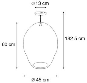 Eettafel / Eetkamer Oosterse hanglamp goud 45 cm - Nidum LOosters E27 rond Binnenverlichting Lamp