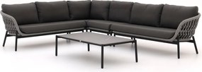 Hoek loungeset Bellagio | 6 personen | Loungeset Grijs | Hoekbank Rope (touw) | 328x255cm | Kees Smit Tuinmeubelen