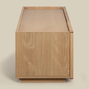 Tv-meubel Eiken Met Stoffen Deuren 150 Cm - 150x40x40cm.