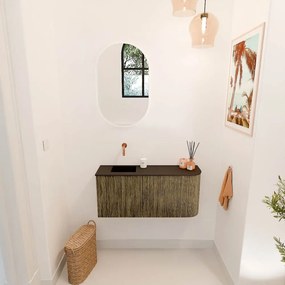 Mondiaz Joya 90cm toiletmeubel ronding rechts dusk met wastafel faye links zonder kraangat urban